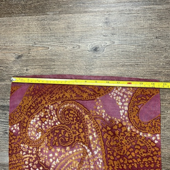 Cejon Paisley Pinks Orange Rectangular Scarf Semi Sheer Poly Chiffon Italy OS - Picture 9 of 12